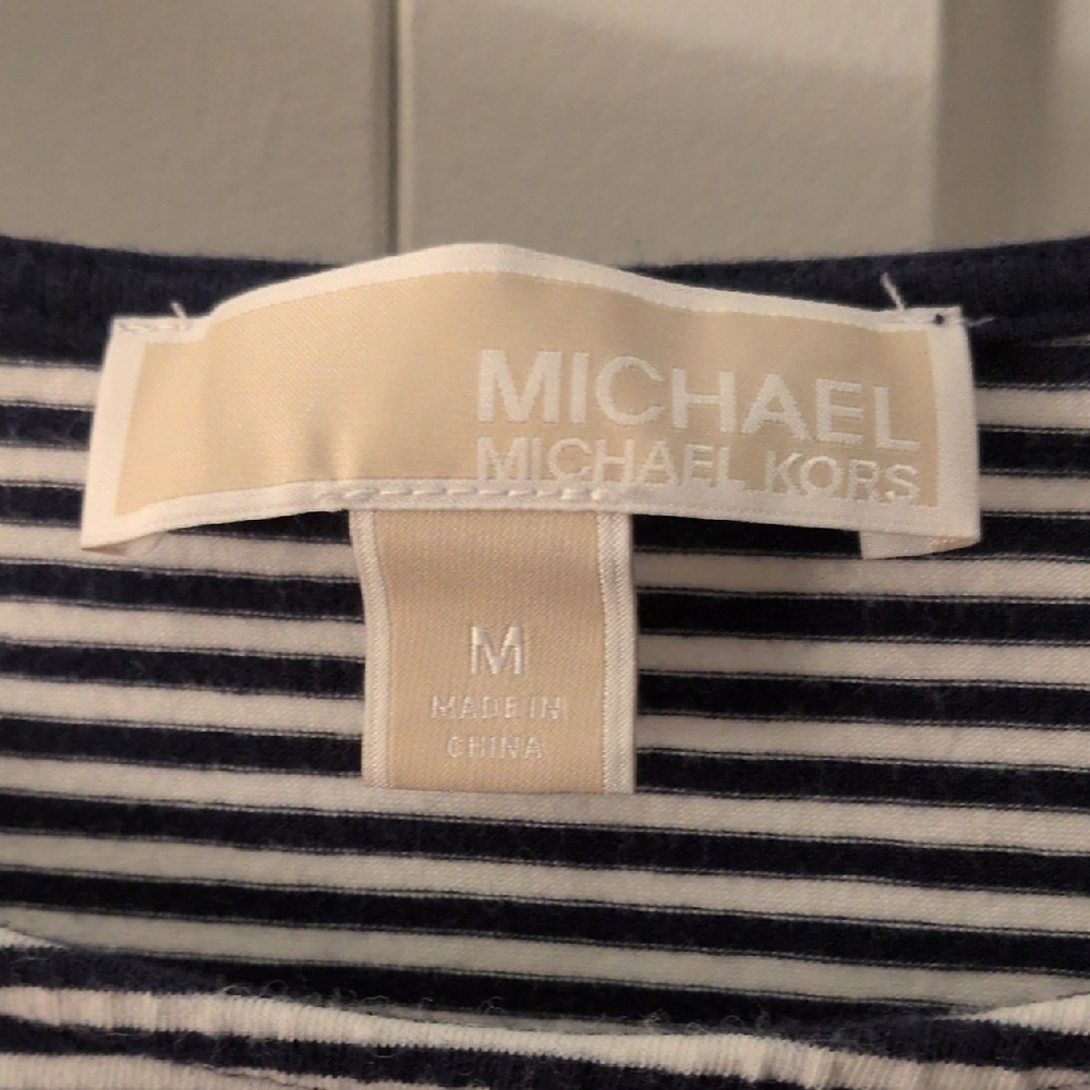Michael Kors Striped Navy and White Tee
